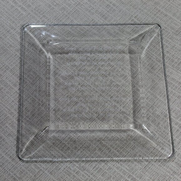 Square Clear Etched 10" Plate "This Plate Shall Have No Owner" - Picture 1 of 4